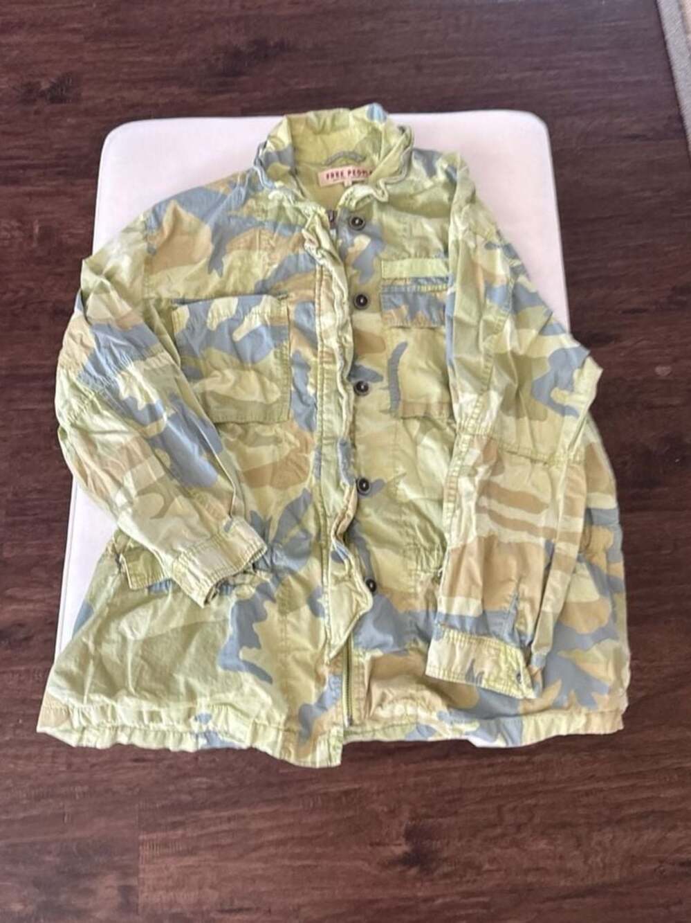 Free People Not Your Average Camo Utility Jacket Size L